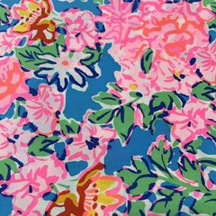 Lilly Pulitzer Cotton Poplin Fabric Multi Rose To The Occasion 36″ X 57″