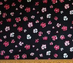 From Japan Tandler Brushed Cotton Pink Floral on Black FABRIC BTY