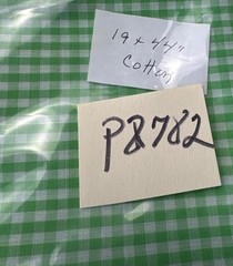 Green White Gingham Cotton Fabric 19″x44″ Quilting Crafts Sewing Projects
