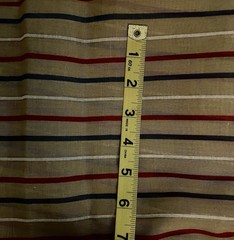 VTG Semi Sheer Red White & Blue Stripes on Beige Organdy BTHY