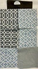 100% Cotton Squares 4-10”x16” Bears 6-9”x9” Gray Pattern