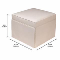 My Texas House Alamo Skirted Ottoman, Taupe Fabric