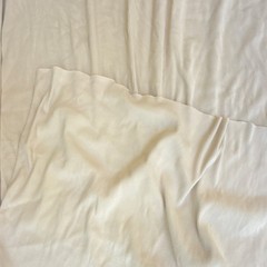 Beige ribbed Fabric Piece over 60x40in. Wide four way stretch thick cotton