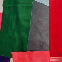 Crazy Quilt Fabric Scrap Lot 13 Ounces Satin Velvet Brocade