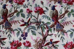 Selling handmade cotton Indian screen print fabric boho home décor craft fabric