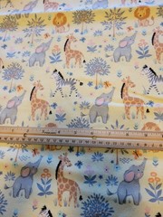 2 Yards Camelot Yellow Jungle Animal Flannel Fabric