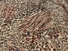 Fabric Lot 1 Yd 56 W Animal Print Leopard Brown Gold Poly Sheer Textured
