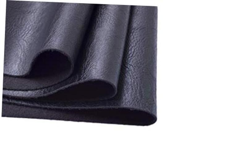 Thick 1 Yard Faux Leather Fabric – Soft Skin Grain PU – 54″ x 36″ – Black