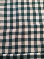 Dark Green Gingham 1″ Check Fabric Cotton Home Dec Tablecloth Weight 17″ x 56″