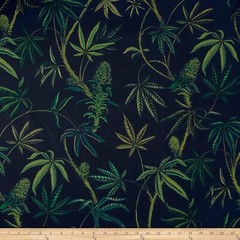 Alexander Henry Herb Flower Plant Navy CANVAS Upholstery Heavy Fabric BTY