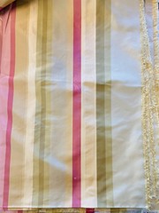 Kravet Coutoure Pink & Yellow Pastel Candy Stipe Duoioni Silk Fabric 10. 5 yrds.
