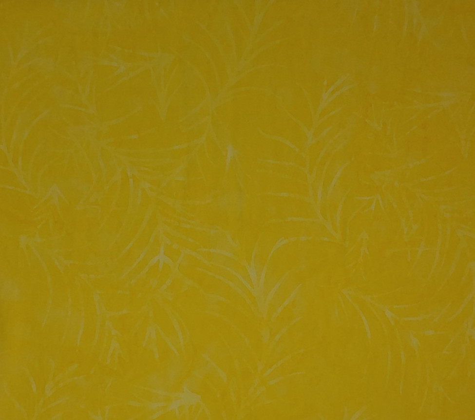 Island BATIK Cotton Fabric Yellow Palm HALF YARD BTHY