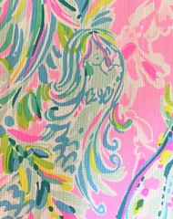 Lilly Pulitzer Dobby Cotton Fabric Multi Unicorn Of The Sea Engineered 41″ X 57″
