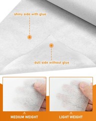 PLANTIONAL Medium Weight White Iron-On Non-Woven Fusible Weight,
