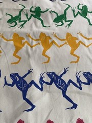 RARE Michigan Rag Co. Fabric Frogs Print Marushka 65” wide 1 – 12 yds NOS