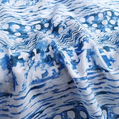 53‘’Wide Mulberry Silk Cotton Fabric Geometric Pattern Natural Dress Fabric Silk