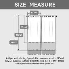 Black and Grey Blackout Curtains, Abstract White Black Modern Window Drapes 2…