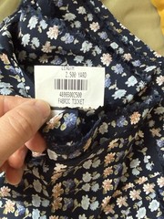 Floral Chiffon Fabric Navy Blues 2 Yard X 52” Lightweight