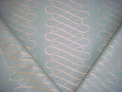 12Y Lee Jofa Mulberry FD251 Swash Stripe Pale Aqua Linen Upholstery Fabric