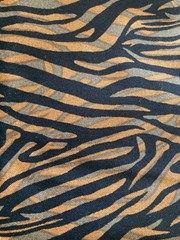Zebra Stripe Brown Grey Black Cotton Fabric 3/4Y x 44″ Width