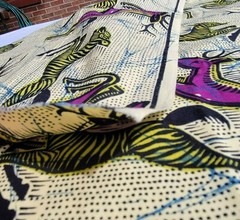 African Wax Print Fabric Running Deer Pattern By Sotiba Dakar 39L x 44W