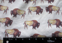 Buffalos on Cream Lycra Spandex Swimsuit Dancewear Activewear Fabric 2 yards