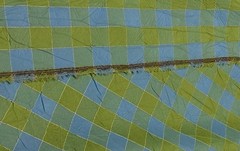 P KAUFMANN CRINKLE AQUA BLUE SEERSUCKER LOOK POLYESTER FABRIC BY THE YARD 56″W