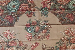 Ralph Lauren Fabric Remnant Scrap Upholstery Material Tan Floral 59″ x 24″