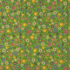 QT Fabrics Dan Morris 2021 Floral Sun Butterfly Green Fabric 44×76 Cotton Blend