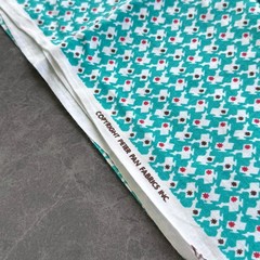 Peter Pan Cotton Fabric Blue Retro Mid Century Modern Pattern – 1.25yd, 44″