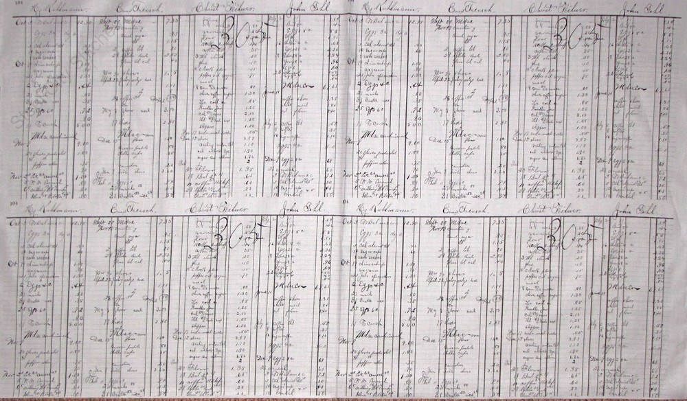 Old Time Grocery General Store Ledger Cotton Fabric Fowl Play QT 24″ Panel