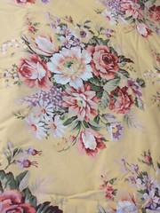 RALPH LAUREN BROOKE LARGE Florals Yellow FABRIC Cotton XLarge Piece 9 Yards New
