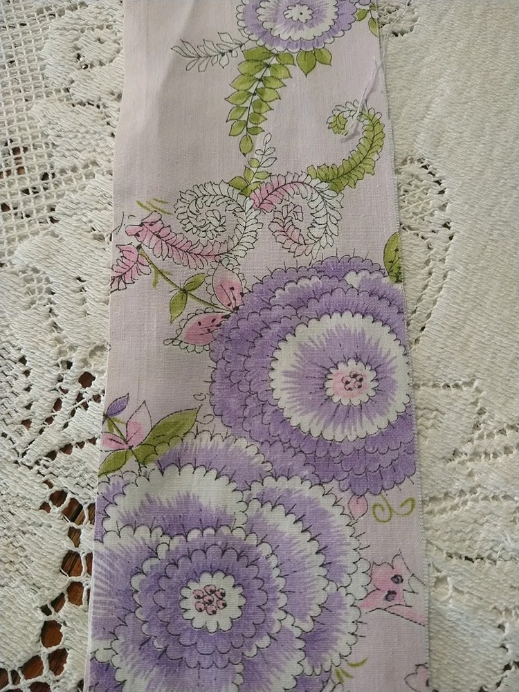 REMNANT Purple Floral Flowers 33″ x 3.5″ Bellflowers Ferns Large Floral