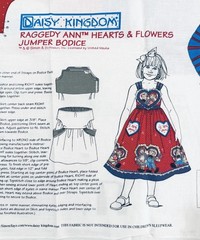 VTG Daisy Kingdom Raggedy Ann & Andy Hearts & Flowers Panel & Skirt SZ 4 Jumper