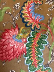 Fabric Lot 3 Yd 54 W Vintage Duralee “Toile Tropique” Chinoiserie Tropical 60s