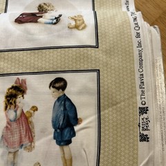 Precious Memories Squares Bessie Pease Cotton Fabric Quilting Treasures 1/2 Yard