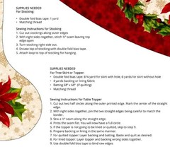 Christmas 2-PACK Poinsettia 56 Inch Tree Skirt and Stockings Panel on Cream 100%