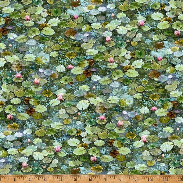 HOFFMAN – Sakura Blooms – Hoffman Spectrum Digital – Lily Pad – Pond 1/4yd