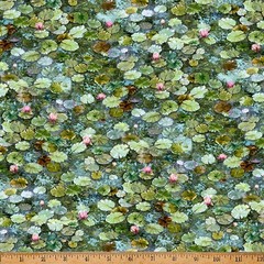 HOFFMAN – Sakura Blooms – Hoffman Spectrum Digital – Lily Pad – Pond 1/4yd