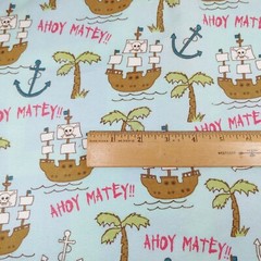 Flannel Joann’s Fabric Cotton 2.33 Yards x 43″ wide Blue Pirate Children’s Print