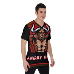 Angry Rock All-Over Print V-Neck T-Shirt