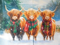 Highland Christmas fabric panel 100% cotton by Marshall Dry Goods