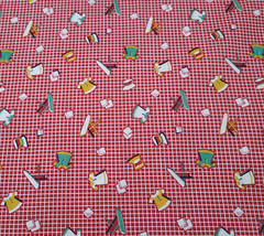 1930’s One-A-Day Prints BTY Benartex Feedsack Reproduction Red Plaid Laundry
