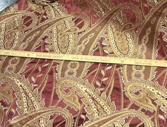 RED GOLD Designer 100% Silk Jacquard Fabric 54” Width Sold By The Yard