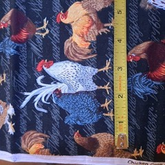 Chicken Coop Rooster Cotton Fabric 27″ X 44″ Fabric Traditions Chicken