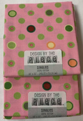 Design By The Piece Fat Quarter Lot Of 2 Pink Green Polka Dots 100% Cotton