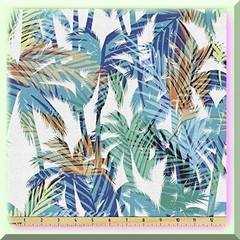 Tropical Mint Green Palm Leaf Fabric 2 Yards
