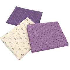 vintage fat quarter fabric bundle of 6 cotton crafts quilts cream grape/purple
