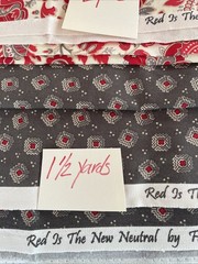 Red is the New Neutral Faye Burgos Marcus Fabrics 6 Yards Red Grey Tan