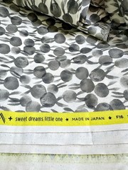 2yds Sleep Tight Sarah Watts Cotton+Steel Gray Dots W/ears. New OOP